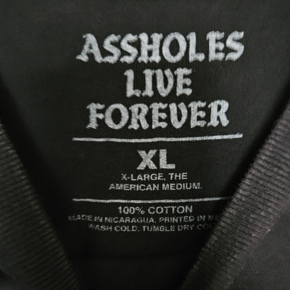 NWOT Assholes Live Forever Tee XL - Picture 3 of 3